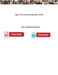 Age of Consent Song New Order