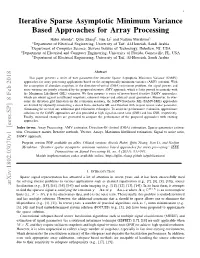 Iterative Sparse Asymptotic Minimum Variance Based Approaches For
