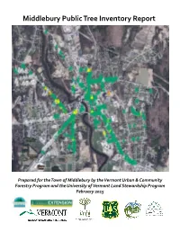 Middlebury Public Tree Inventory Report