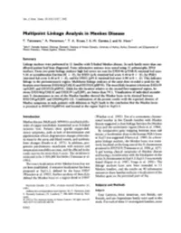 Multipoint Linkage Analysis in Menkes Disease T
