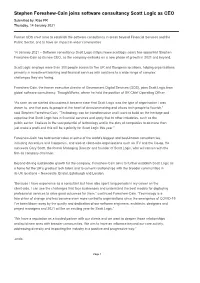Stephen Foreshew-Cain Joins Software Consultancy Scott Logic As CEO Submitted By: Rise PR Thursday, 14 January 2021