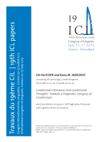 Towards a Pragmatic Category of Conditionals