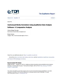 Audiovisual Media Annotation Using Qualitative Data Analysis Software: a Comparative Analysis