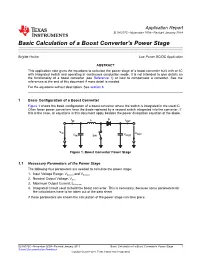 Basic Calculation of a Boost Converter's Power Stage