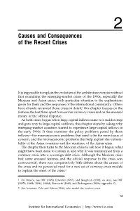 Causes and Consequenses of the Recent Crises