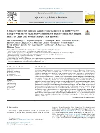 Characterizing the Eemian-Weichselian Transition in Northwestern Europe with Three Multiproxy Speleothem Archives from the Belgi