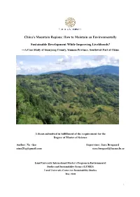 China's Mountains Regions' Rural Development and Livelihood