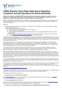 COBOL Migration Takes Flight, Helps Ensure Regulatory Compliance and Safe Operations for Airlines Worldwide