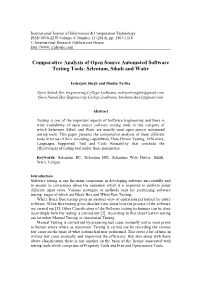 Comparative Analysis of Open Source Automated Software Testing Tools: Selenium, Sikuli and Watir