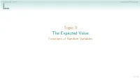 Functions of Random Variables