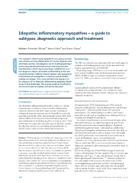 Idiopathic Inflammatory Myopathies – a Guide to Subtypes, Diagnostic