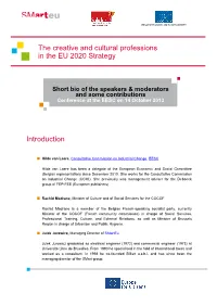 Introduction the Creative and Cultural Professions in the EU 2020 Strategy