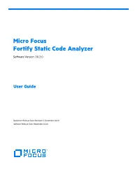 Micro Focus Fortify Static Code Analyzer User Guide, Which Are No Longer Published As of This Release