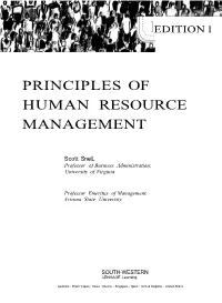 Principles of Human Resource Management