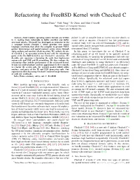 Refactoring the Freebsd Kernel with Checked C