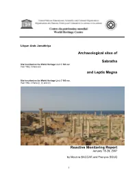 Archaeological Sites of Sabratha and Leptis Magna Reactive Monitoring