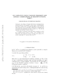 Arxiv:1705.03731V5 [Math.AP] 19 Oct 2018 Condition If Ω Is a Closed Manifold)