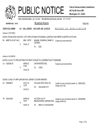 Broadcast Actions 5/8/2019