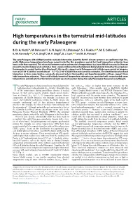 High Temperatures in the Terrestrial Mid-Latitudes During the Early Palaeogene
