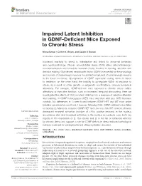 Impaired Latent Inhibition in GDNF-Deficient Mice Exposed To