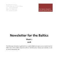 Newsletter for the Baltics Week 2 2018