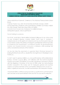SPEECH TEXT DURING the LAUNCH of Asbaa