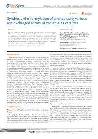 Synthesis of N-Formylation of Amines Using Various Ion Exchanged Forms of Zeolite-A As Catalysts