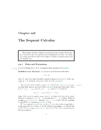 The Sequent Calculus