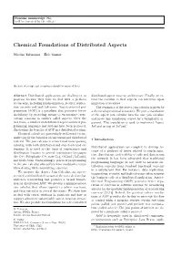 Chemical Foundations of Distributed Aspects