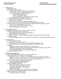 LECTURE NOTES: Dr