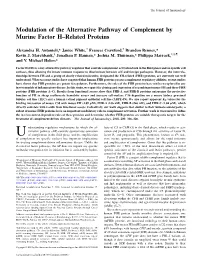 Modulation of the Alternative Pathway of Complement by Murine Factor H–Related Proteins