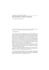 On Generalized Credence Functions
