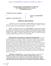 Order on Arraignment