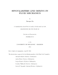 Singularities and Mixing in Fluid Mechanics