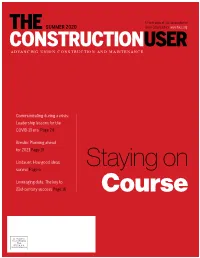 SUMMER 2020 Userunion Constructors ADVANCING UNION CONSTRUCTION and MAINTENANCE