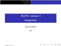 18.175: Lecture 3 .1In Integration