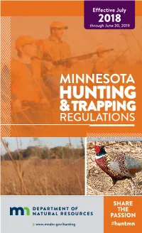 2018 Minnesota Hunting and Trapping Regulations
