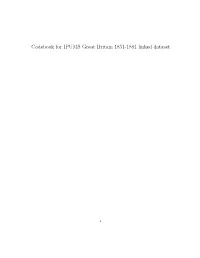 Codebook for IPUMS Great Britain 1851-1881 Linked Dataset