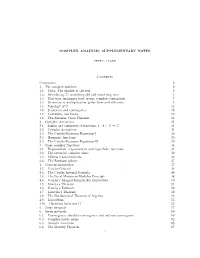 Complex Analysis: Supplementary Notes