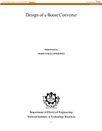 Design of a Boost Converter