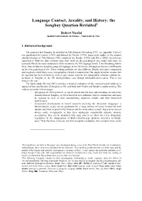 Language Contact, Areality, and History: the Songhay Question Revisited 1