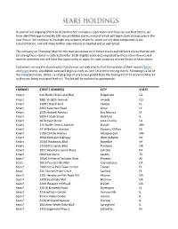 List of Closing Stores