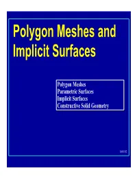 Polygon Meshes and Implicit Surfaces