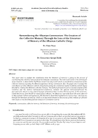 Remembering the Albanian Communism: the Creation of the Collective Memory Through the Lens of the Literature of Memory of the Albanian Catholic Clergy