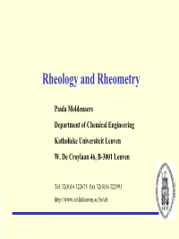 Rheology and Rheometry
