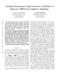 Scaling Betweenness Approximation to Billions of Edges by MPI-Based Adaptive Sampling