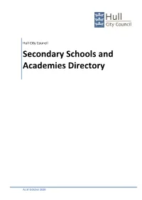 Secondary Schools and Academies Directory