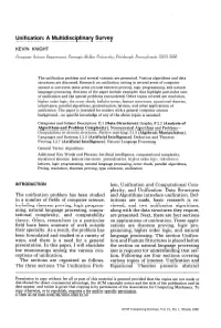 Unification: a Multidisciplinary Survey