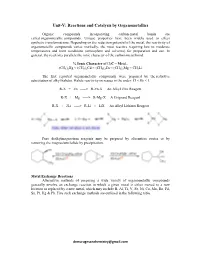Unit-V: Reactions and Catalysis by Organometallics