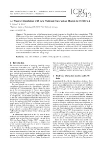 Air Shower Simulation with New Hadronic Interaction Models in CORSIKA